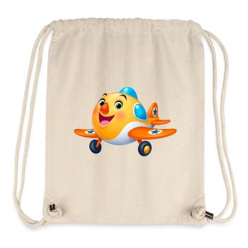 Süßes Kinderflugzeug Cartoon – Flugzeug - Stanley/Stella recycelter Gym Bag - Naturweiß - Vorne
