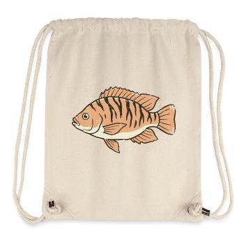 Orange Stylized Tiger Stripe Fish - Stanley/Stella Recycled Gym Bag - natural - Front