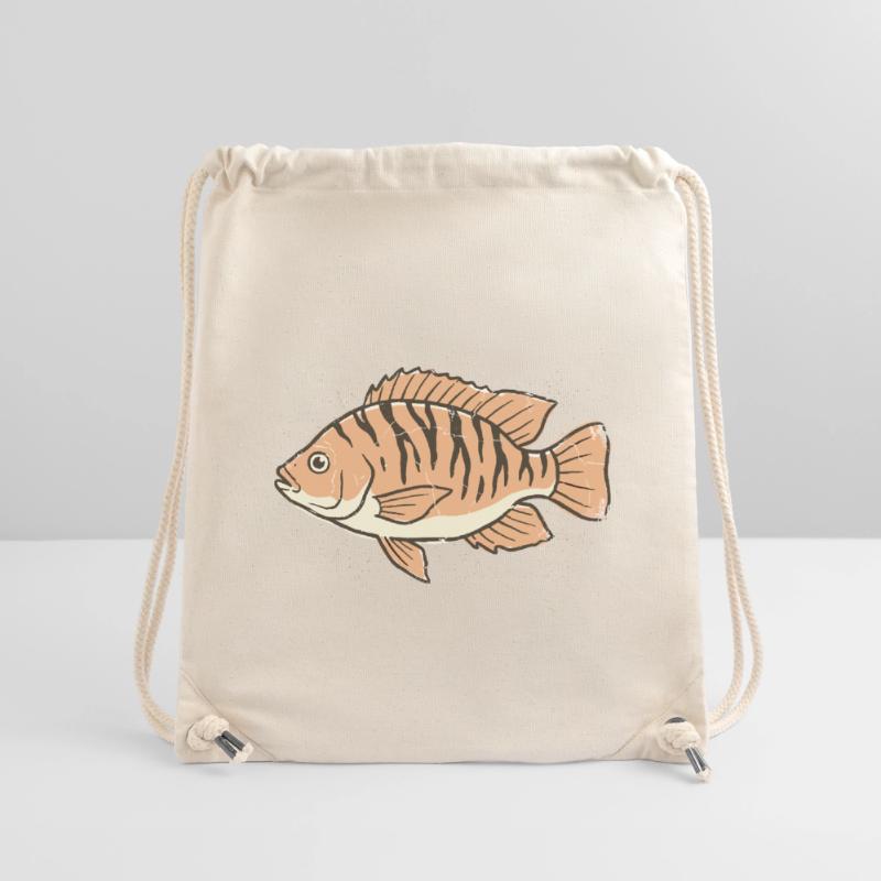 Orange Stylized Tiger Stripe Fish Stanley/Stella Recycled Gym Bag