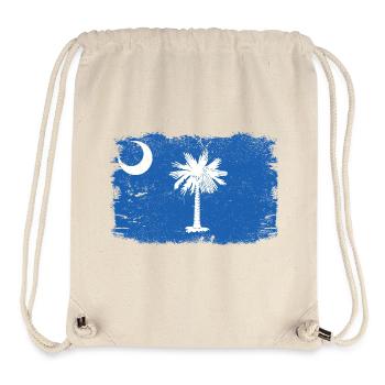 South Carolina-Flagge mit Sleiden, alter Vintage South - Stanley/Stella recycelter Gym Bag - Naturweiß - Vorne
