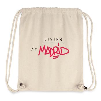 Living @ Madrid Street Letters - Sac à cordon recyclé Stanley/Stella - blanc naturel - Devant