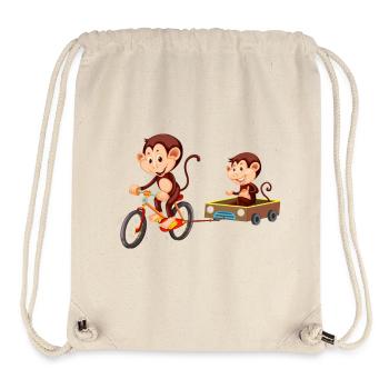 Funny cute monkey - Stanley/Stella Recycled Gym Bag - natural - Front