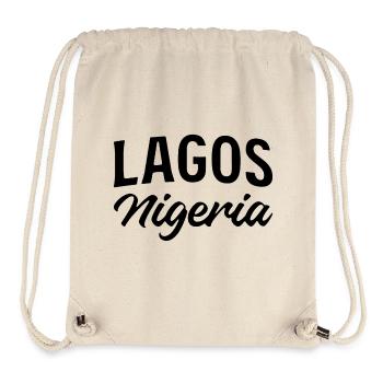 Lagos Nigeria - Vintage lettering - Stanley/Stella Recycled Gym Bag - natural - Front