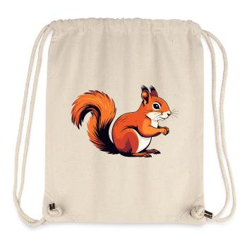 Lebhaftes kleines Eichhörnchen Waldbewohner Motiv - Stanley/Stella recycelter Gym Bag - Naturweiß - Vorne
