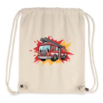 Cartoon-Feuerwehrauto - Stanley/Stella recycelter Gym Bag - Naturweiß - Vorne
