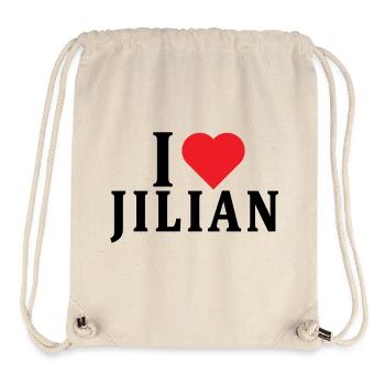 T-Shirt Ich liebe Jilian T-Shirt Geschenkidee - Stanley/Stella recycelter Gym Bag - Naturweiß - Vorne