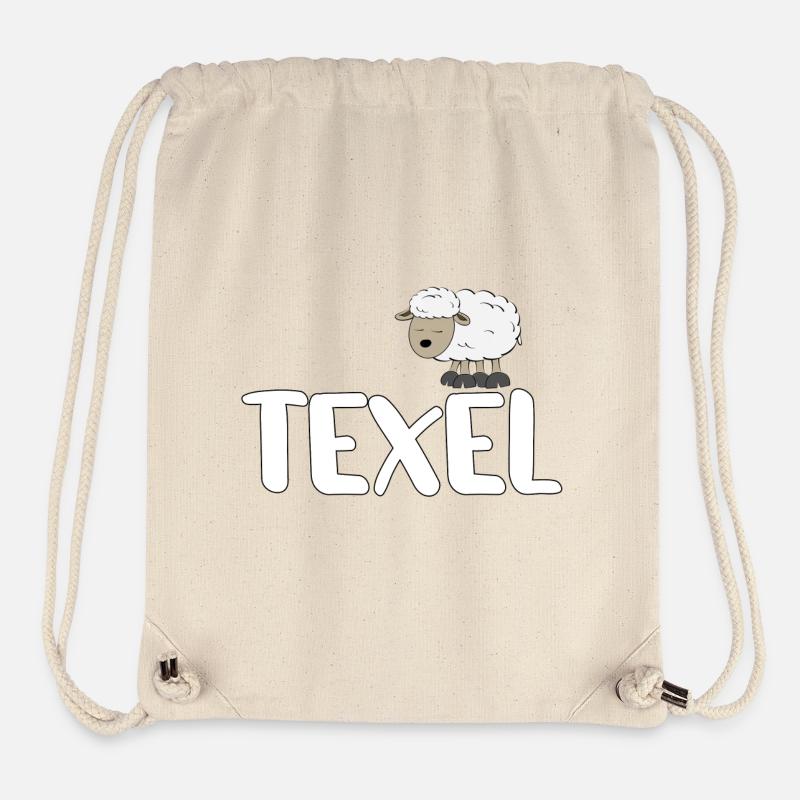 Texel de mouton (version colorée) - Sac à cordon recyclé Stanley/Stella - blanc naturel