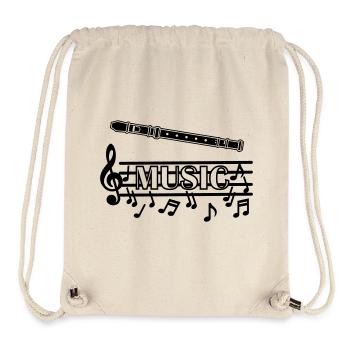 Logo de la musique de la flûte à bec - Sac à cordon recyclé Stanley/Stella - blanc naturel - Devant