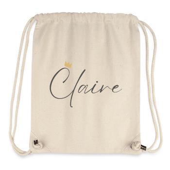 Chemise Princesse Claire – Nom avec la lettre C - Sac à cordon recyclé Stanley/Stella - blanc naturel - Devant