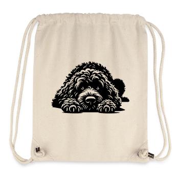 Chien d’Eau Espagnol - Sac à cordon recyclé Stanley/Stella - blanc naturel - Devant