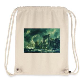 Ruined Landscape Illustration Poster - Stanley/Stella Recycled Gym Bag - natural - Front