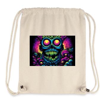 Glühender psychedelischer Schädel - Stanley/Stella recycelter Gym Bag - Naturweiß - Vorne