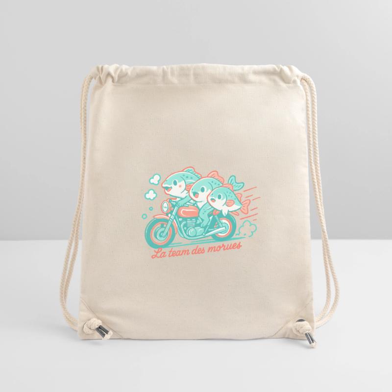 Turquoise cod on a motorcycle Stanley/Stella Recycled Gym Bag