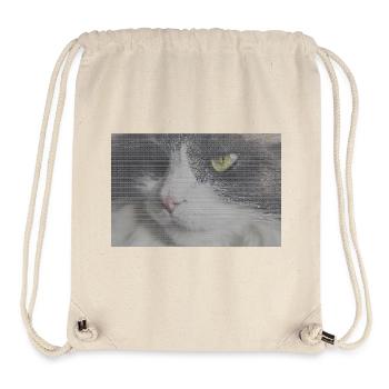 Cat portrait in glitch look - Stanley/Stella Recycled Gym Bag - natural - Front