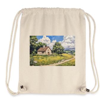 Illustration of a natural landscape - Sac à cordon recyclé Stanley/Stella - blanc naturel - Devant
