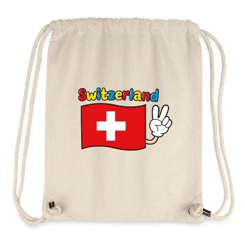 Schweiz Flagge - Stanley/Stella recycelter Gym Bag - Naturweiß - Vorne