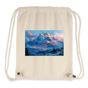 Illustration of a Mountain Landscape  - Sac à cordon recyclé Stanley/Stella - blanc naturel - Devant
