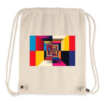 Geometrischer Tunnel-Regenbogen - Stanley/Stella recycelter Gym Bag - Naturweiß - Vorne