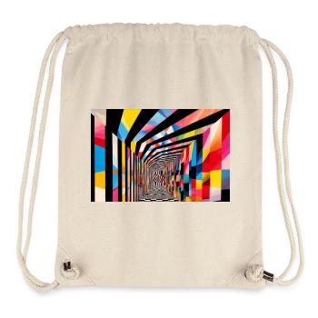 Farbenfroher geometrischer Tunnel - Stanley/Stella recycelter Gym Bag - Naturweiß - Vorne