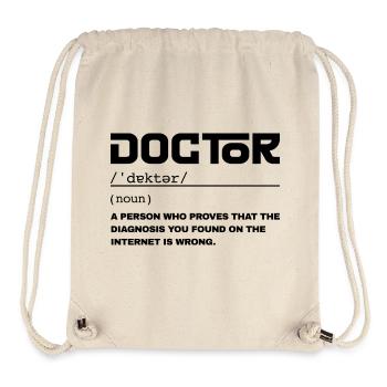 Définition Drôle Médecin - Humour Docteur - Sac à cordon recyclé Stanley/Stella - blanc naturel - Devant