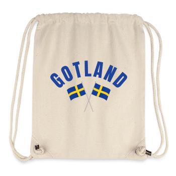 Gotland Schwedische Flaggen - Stanley/Stella recycelter Gym Bag - Naturweiß - Vorne
