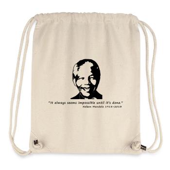 Nelson Mandela - Sac à cordon recyclé Stanley/Stella - blanc naturel - Devant