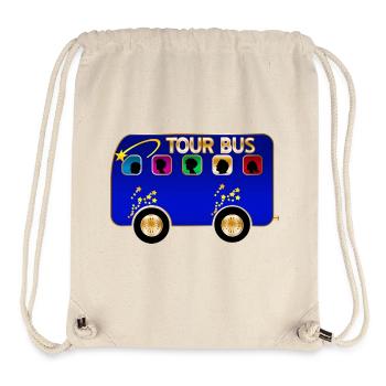 Tour Bus Silhouette Burst on Blue - Stanley/Stella Recycled Gym Bag - natural - Front