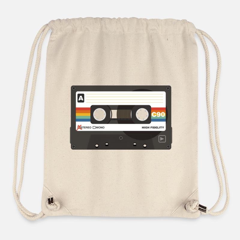 Retro Cassette Regenbogenstreifen - Stanley/Stella recycelter Gym Bag - Naturweiß