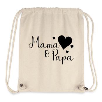 Mama und Papa - Stanley/Stella recycelter Gym Bag - Naturweiß - Vorne