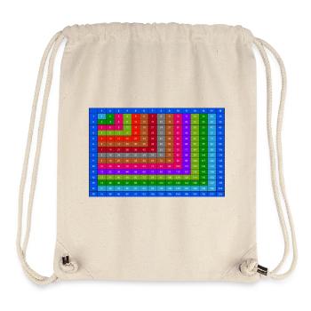 Table de multiplication colorée numérotée 15x15 - Sac à cordon recyclé Stanley/Stella - blanc naturel - Devant