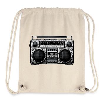 Vintage Boombox Graphic - Stanley/Stella Recycled Gym Bag - natural - Front