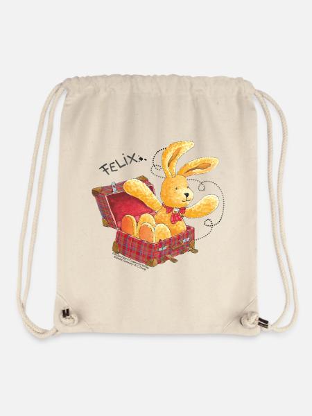 Felix der Hase im Reisekoffer - Stanley/Stella recycelter Gym Bag - Naturweiß