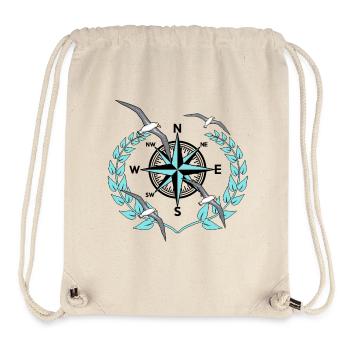 Kompass Windrose Möwen Nautik Maritim Seefahrt - Stanley/Stella recycelter Gym Bag - Naturweiß - Vorne