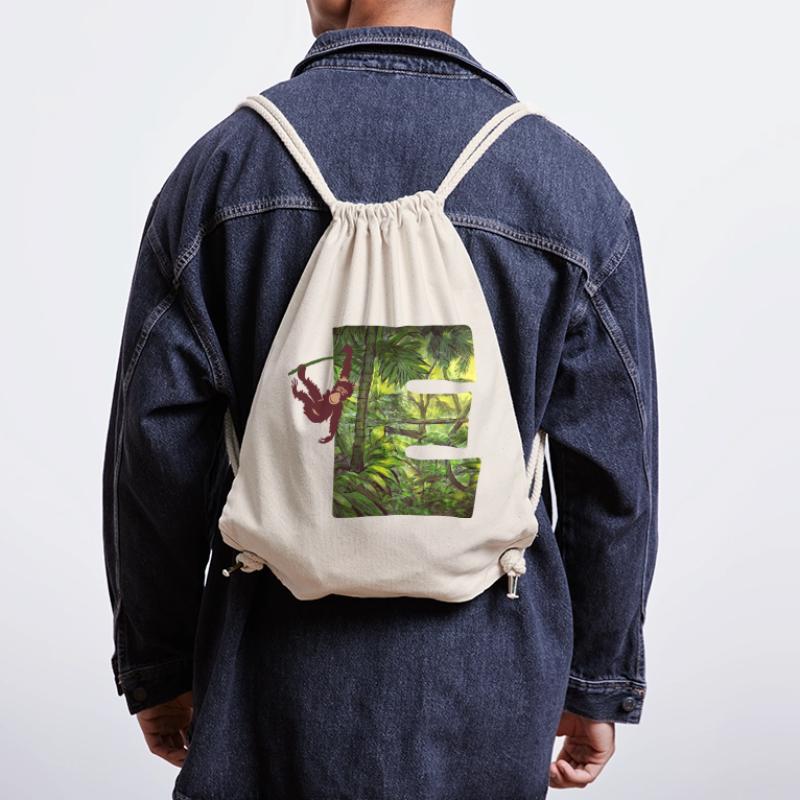 jungle with monkey e Stanley/Stella Recycled Gym Bag