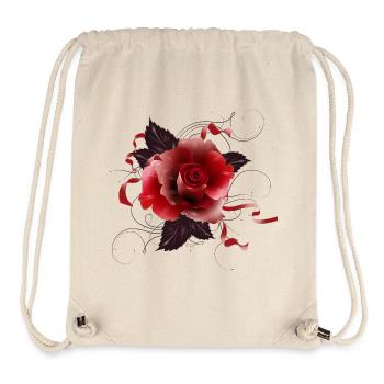 beautiful red rose with delicate ribbons - Stanley/Stella Recycled Gym Bag - natural - Front