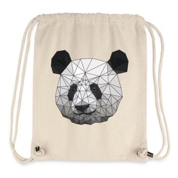 Polygonal Panda Bär Low Poly Kunst Dreieck Formen - Stanley/Stella recycelter Gym Bag - Naturweiß - Vorne