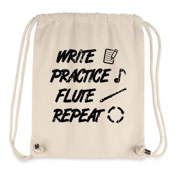 Pratiquez l’écriture Flûte à répétition - Sac à cordon recyclé Stanley/Stella - blanc naturel - Devant