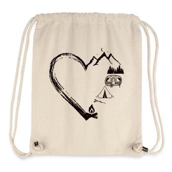 Conception de patch de camping Mountain Heart - Sac à cordon recyclé Stanley/Stella - blanc naturel - Devant