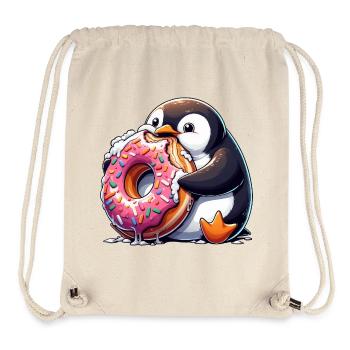 Süßer Pinguin Donut liebhaber Cartoon essen - Stanley/Stella recycelter Gym Bag - Naturweiß - Vorne