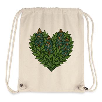 Botanical Heart Leaves Motif - Stanley/Stella Recycled Gym Bag - natural - Front