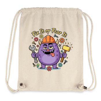 Fix It oder Fear It Bau Monster - Stanley/Stella recycelter Gym Bag - Naturweiß - Vorne