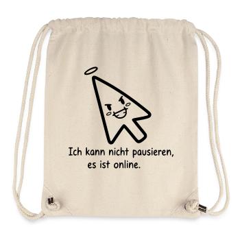 Kann nicht pausieren | Lustiger Online Gamer Spruc - Stanley/Stella recycelter Gym Bag - Naturweiß - Vorne