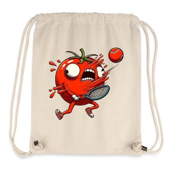 Funny tomato playing tennis with tennis ball - Stanley/Stella Recycled Gym Bag - natural - Front