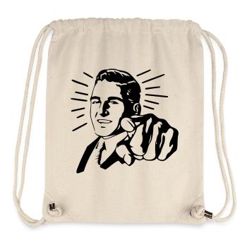 Pointing Man - Stanley/Stella Recycled Gym Bag - natural - Front