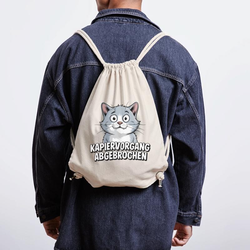 Kapiervorgang abgebrochen – Katze Comic Stanley/Stella recycelter Gym Bag