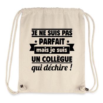Collègue Qui Déchire Humour Travail - Sac à cordon recyclé Stanley/Stella - blanc naturel - Devant