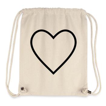 Herz Lineart - Stanley/Stella recycelter Gym Bag - Naturweiß - Vorne