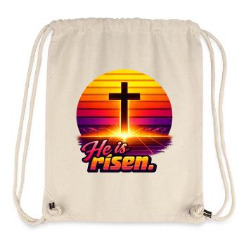 He is risen Sunset retro - Stanley/Stella recycelter Gym Bag - Naturweiß - Vorne
