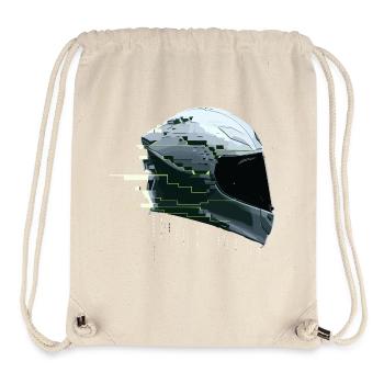 Cyber Moto Casque Glitch Racing Future Gamer - Sac à cordon recyclé Stanley/Stella - blanc naturel - Devant