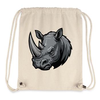 Grauer Rhino Kopf Mascot - Stanley/Stella recycelter Gym Bag - Naturweiß - Vorne